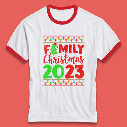 Family Christmas 2023 Merry Christmas Squad Xmas Matching Costume Ringer T Shirt