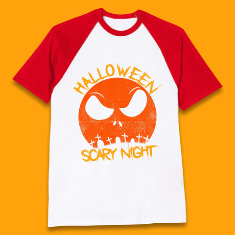 Halloween Scary Night Jack Jack Skellington Face Nightmare Before Christmas Horror Scary Baseball T Shirt