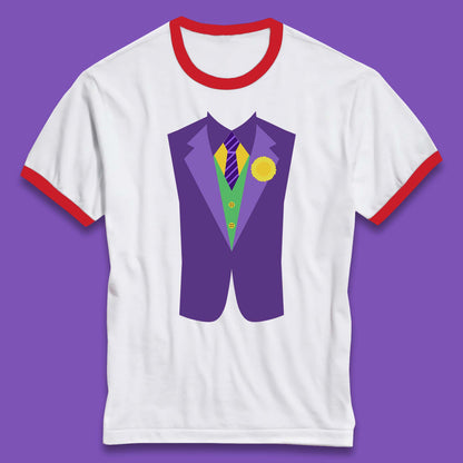 Funny Tuxedo Mardi Gras Tux Party Celebration Costume Ringer T Shirt