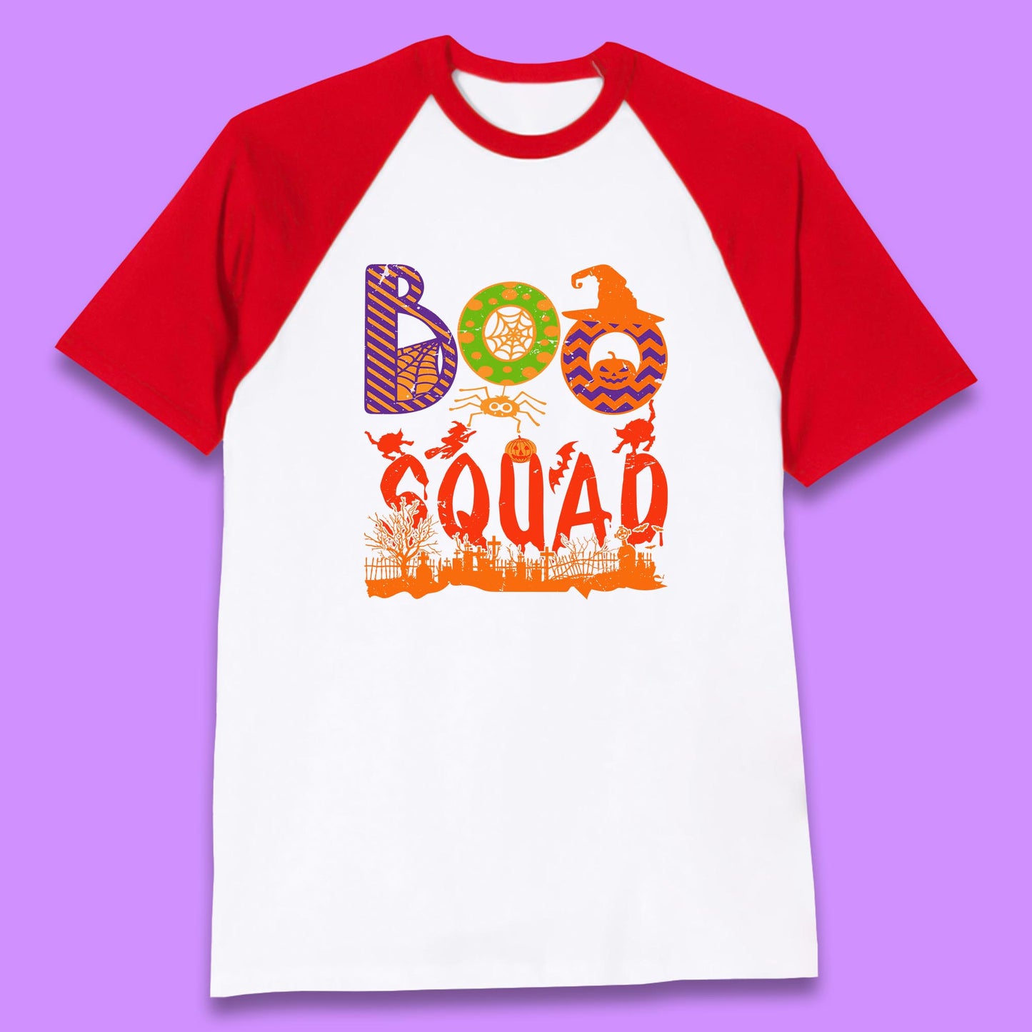 Boo Squad Halloween Matching Costume Horror Boo Crew Baseball T Shirt
