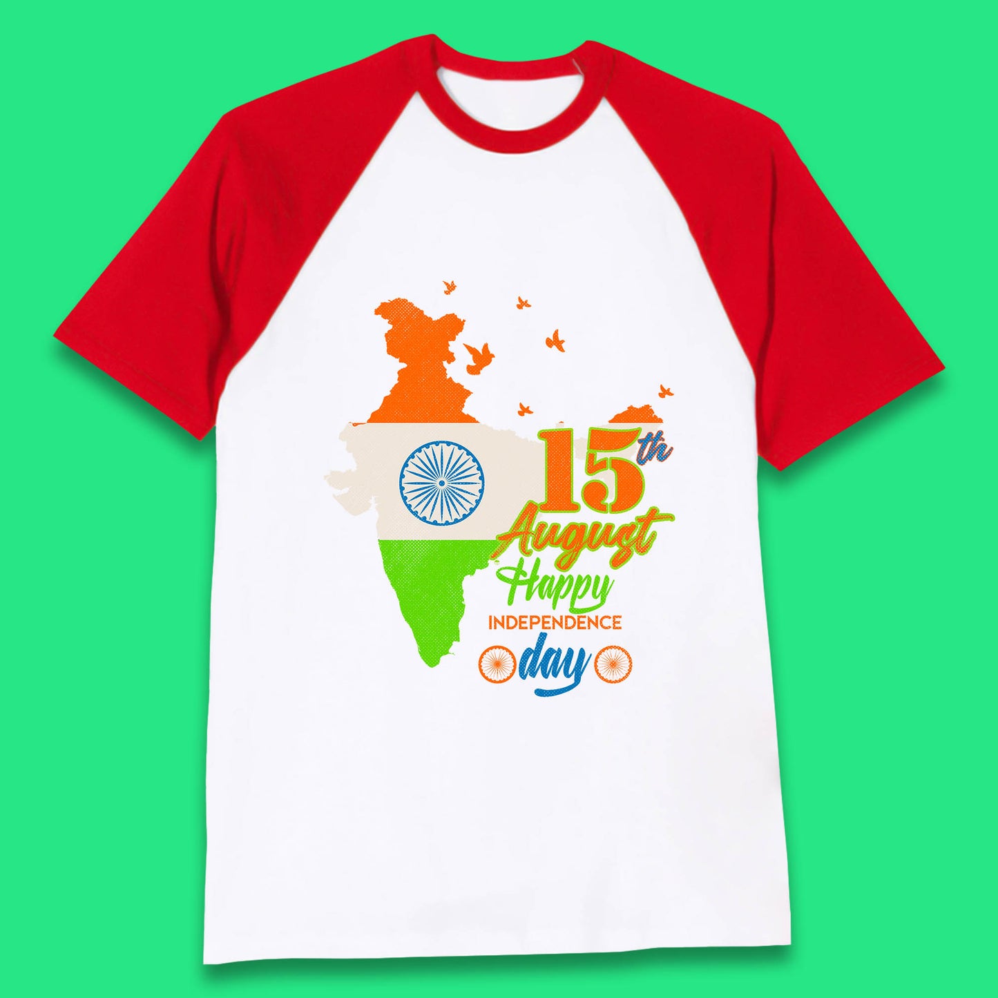 Indian Map Flag Baseball T Shirt