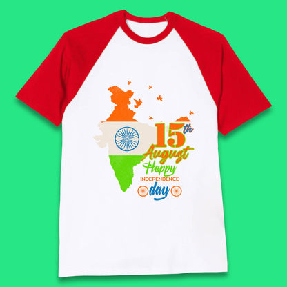 Indian Map Flag Baseball T Shirt