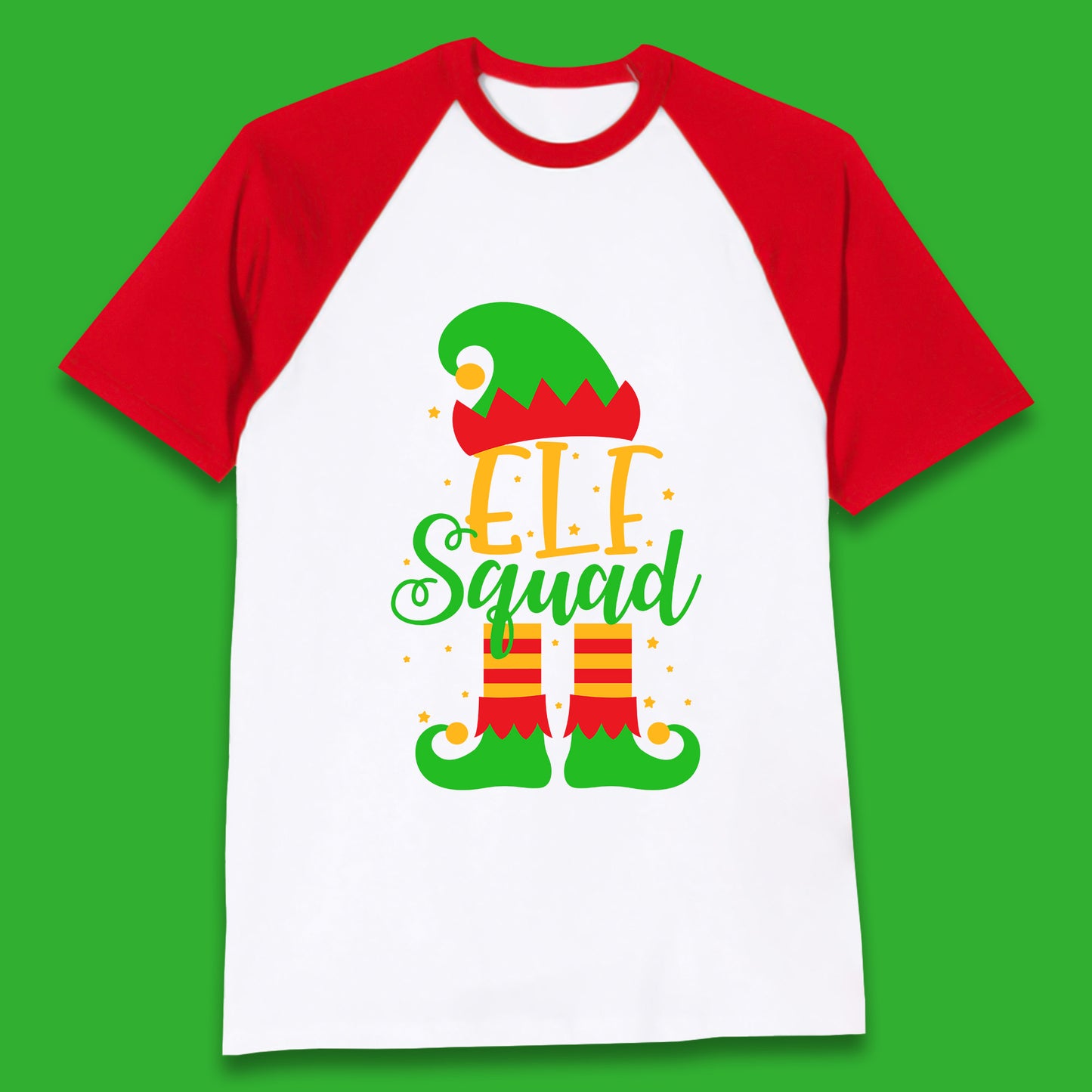 christmas elf squad baseball t shirt
