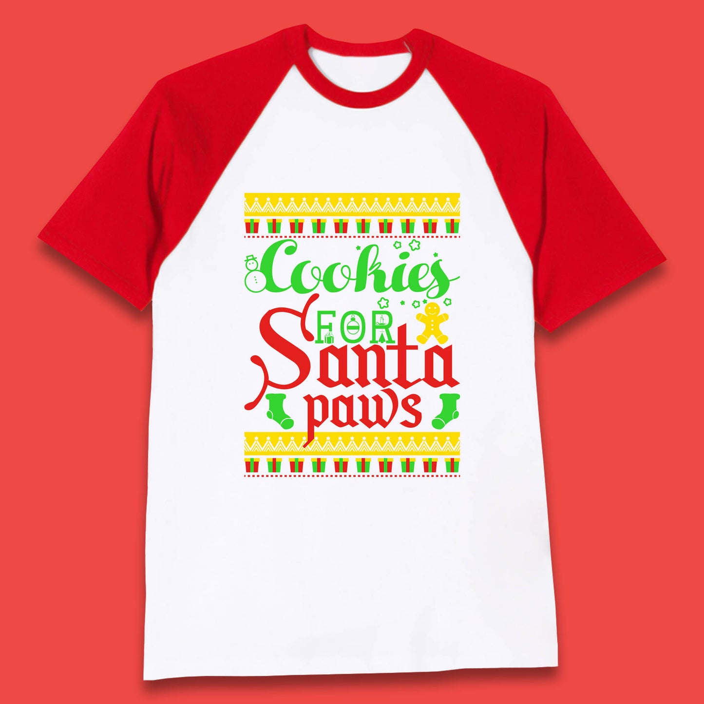 christmas cookies for santa paws baseball t shirt