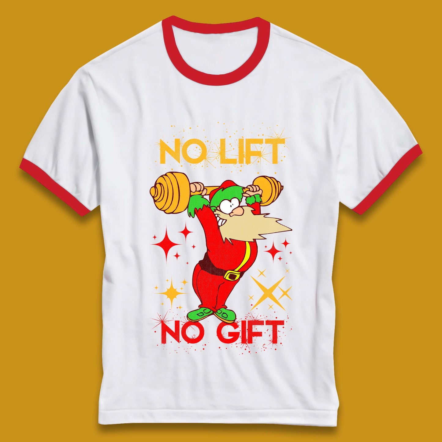 santa workout christmas ringer t shirt