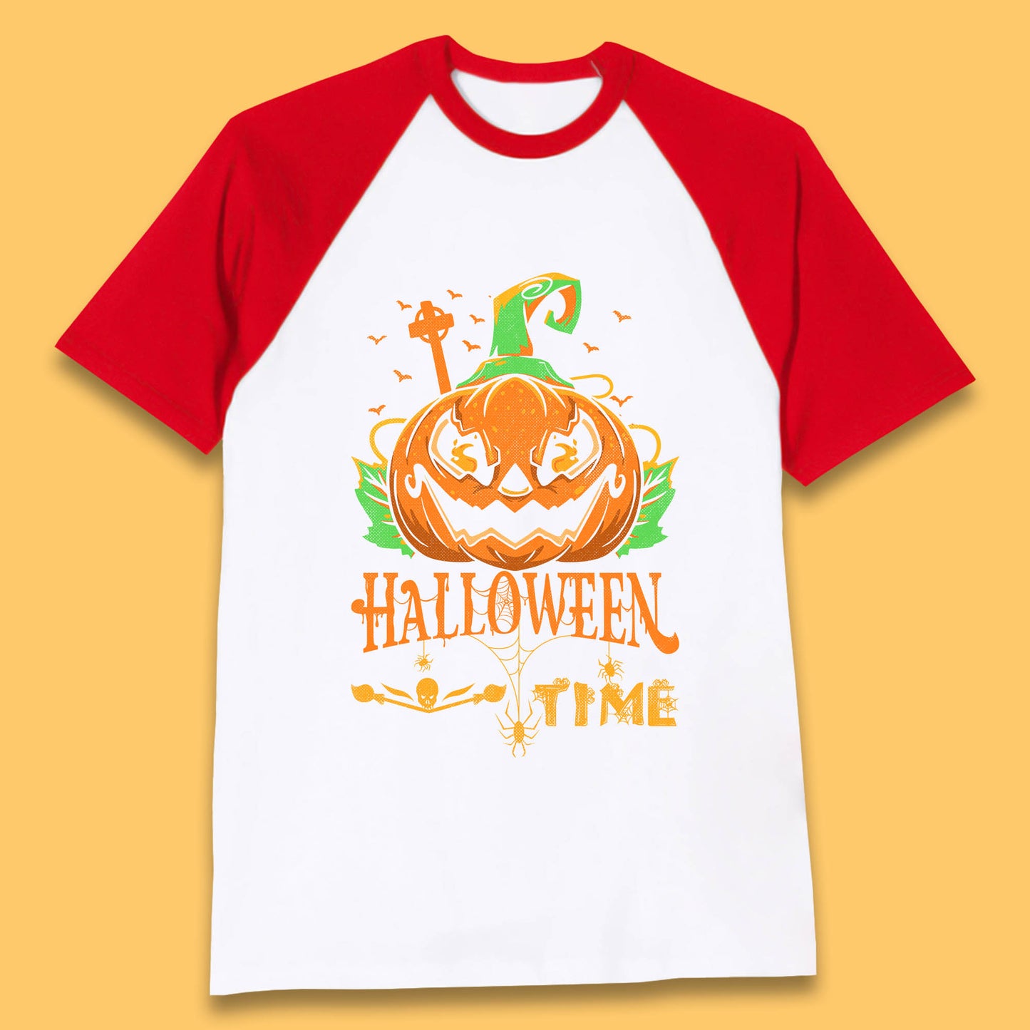 Halloween Time Scary Face Jack O Lantern Horror Pumpkin Halloween Scary Night Baseball T Shirt