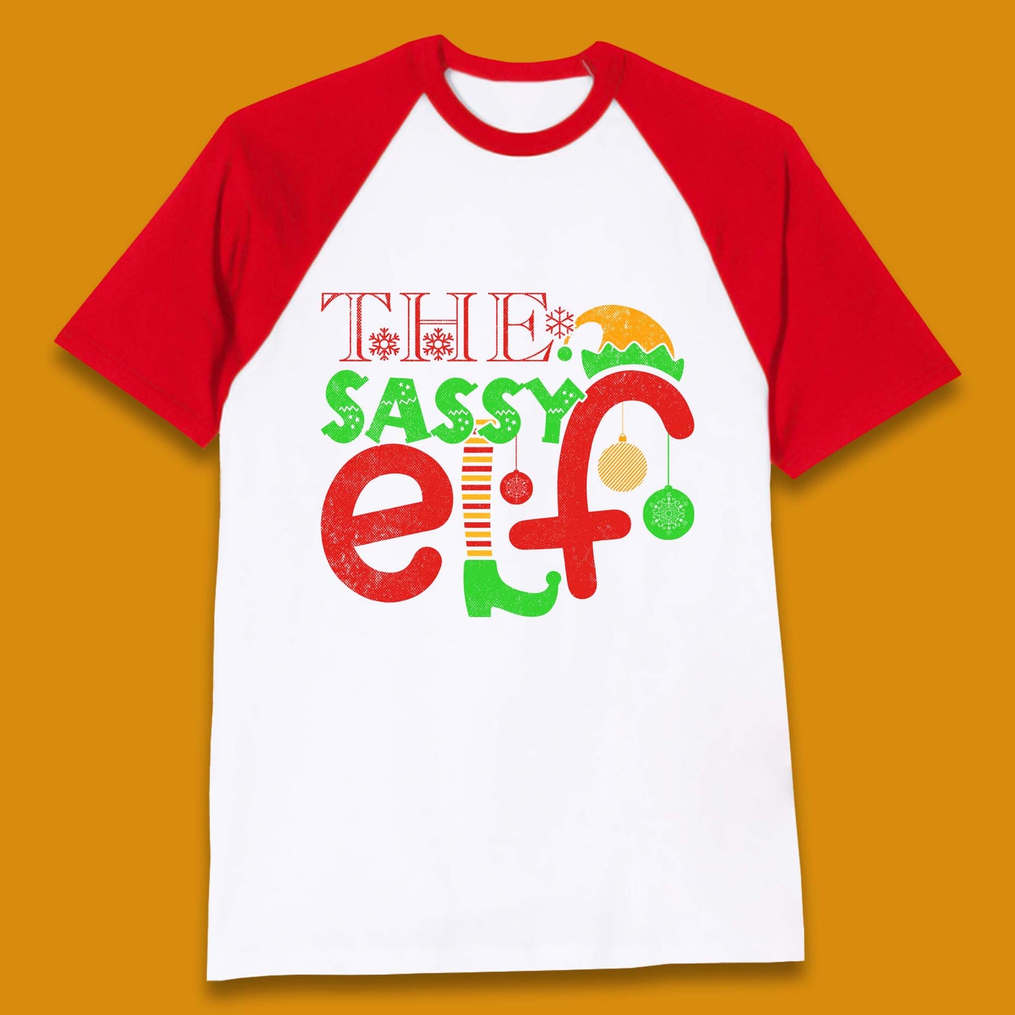 The Sassy Elf Christmas Baseball T-Shirt