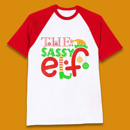The Sassy Elf Christmas Baseball T-Shirt