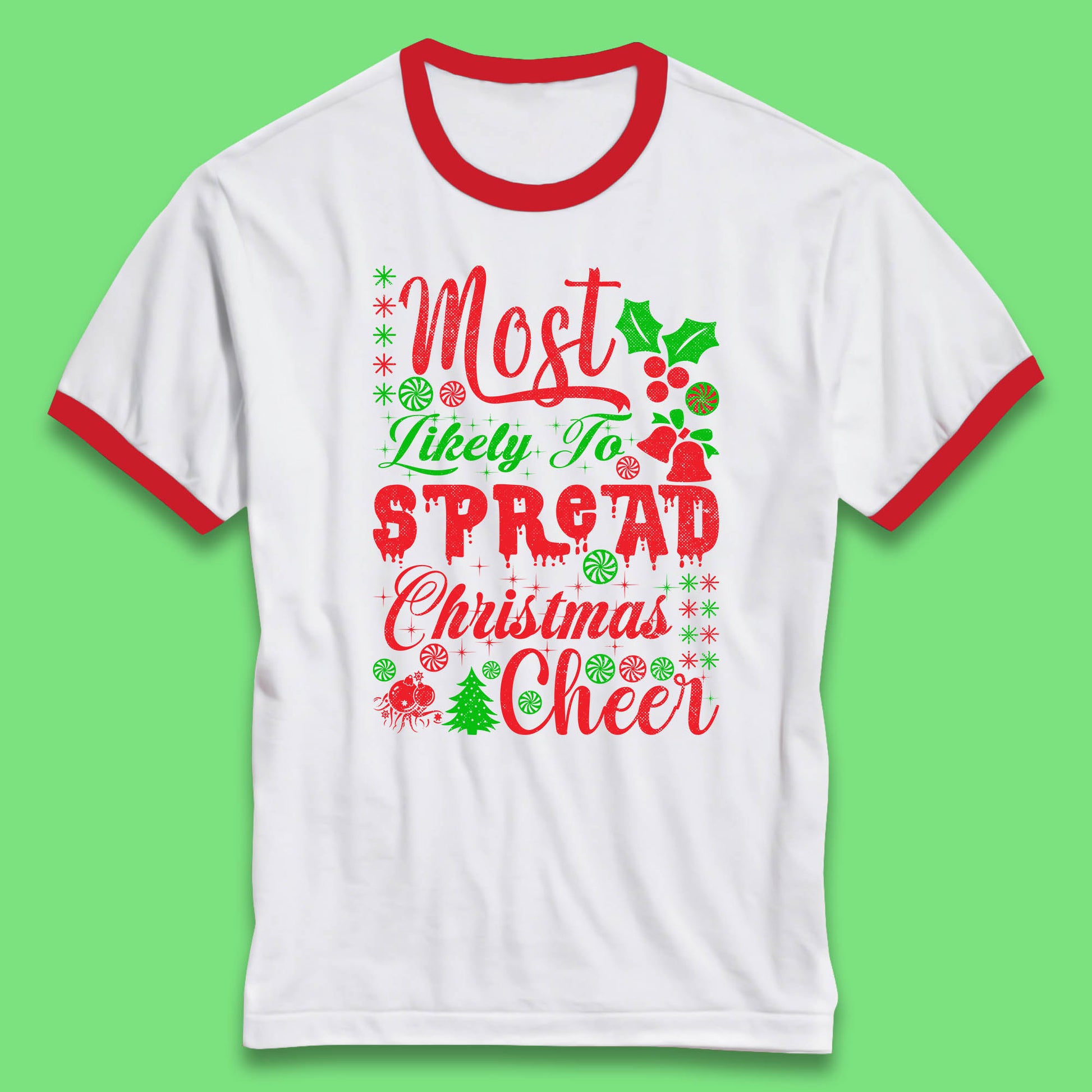 spread christmas cheer ringer t shirt