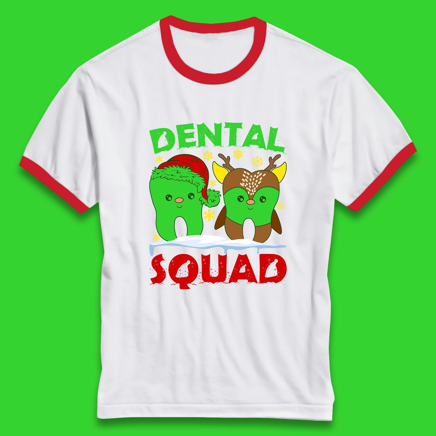 christmas dental squad ringer t shirt