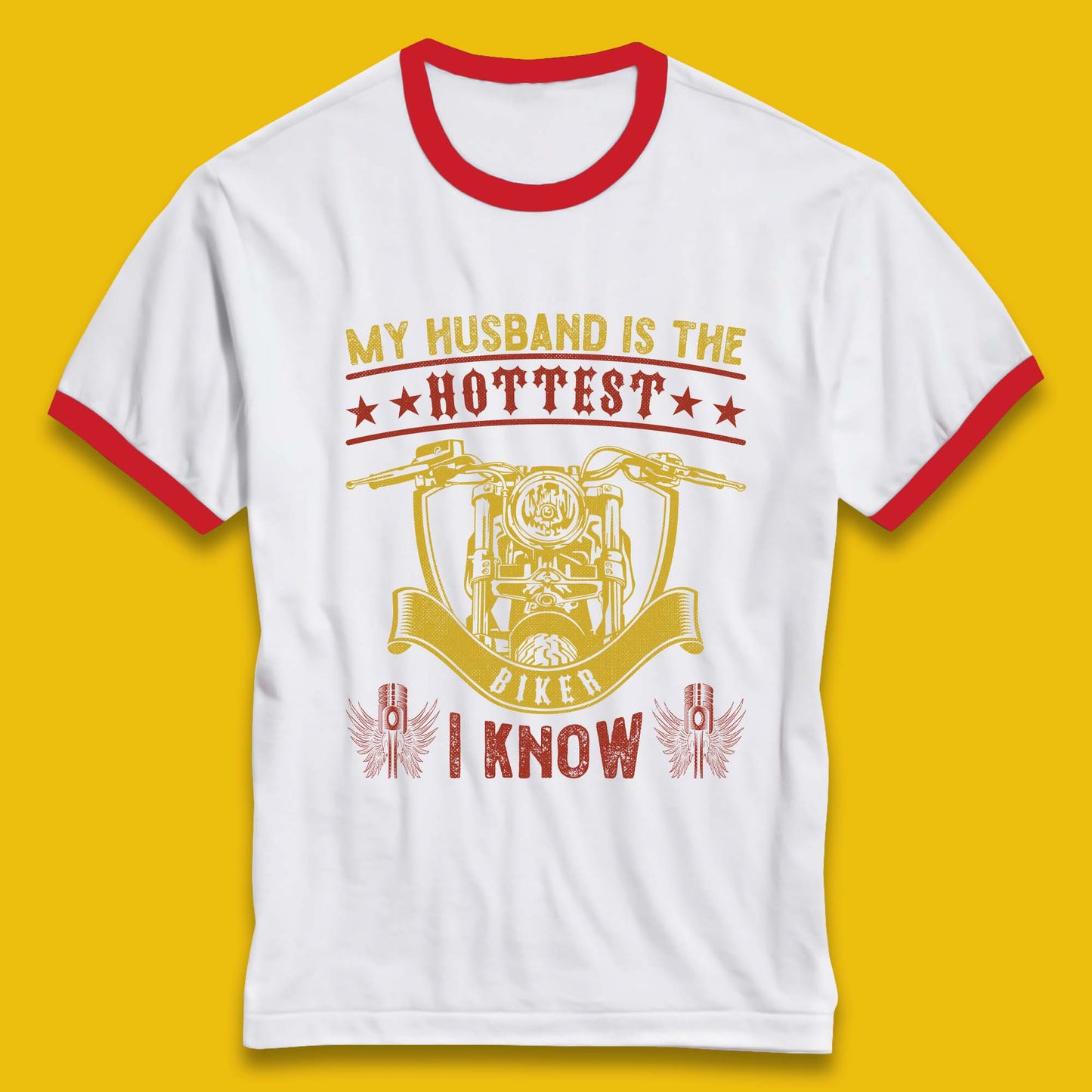 Husband Hottest Biker Ringer T-Shirt