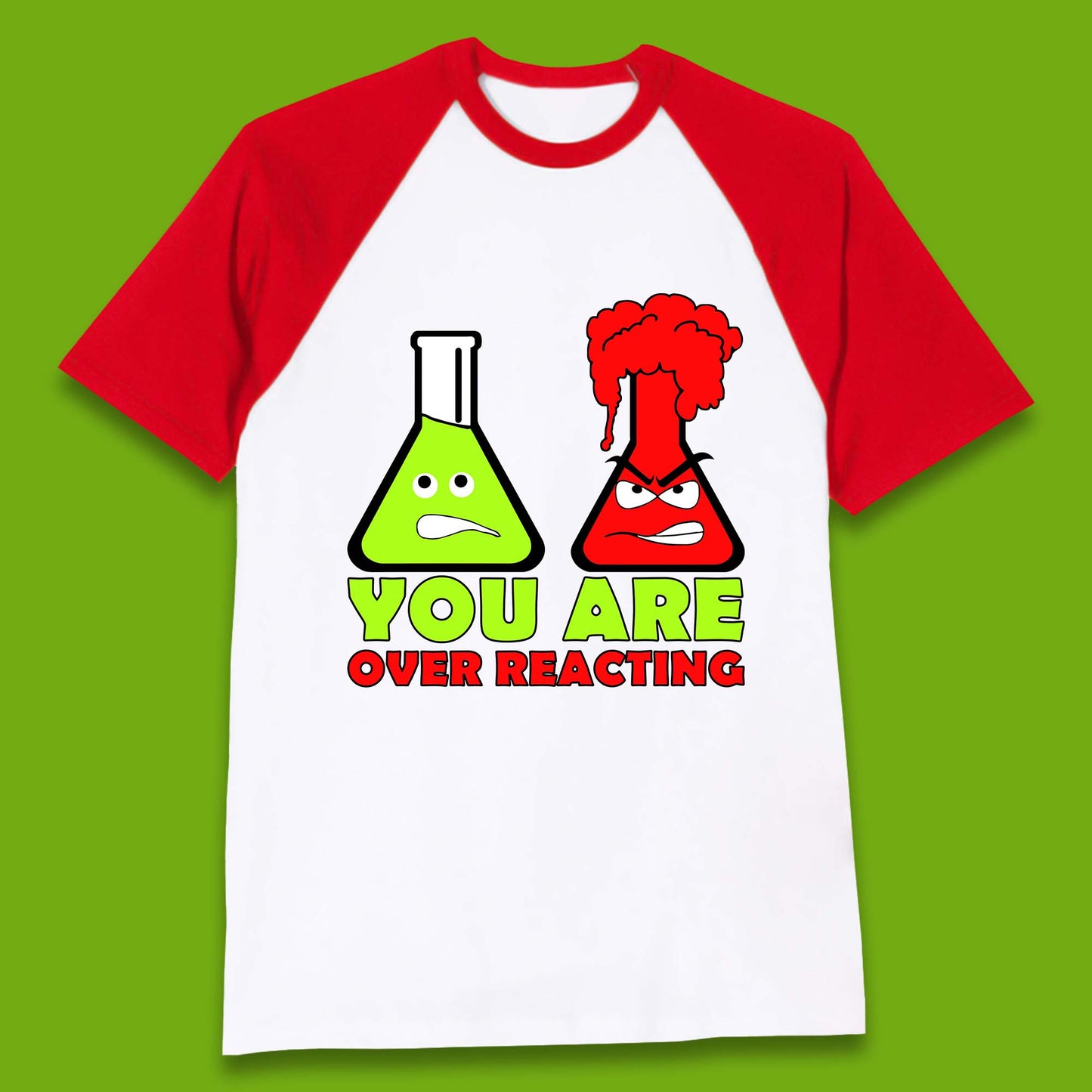 You Are Over Reacting Creepy Face Flask Funny Meme Chemistry Lovers Baseball T Shirt