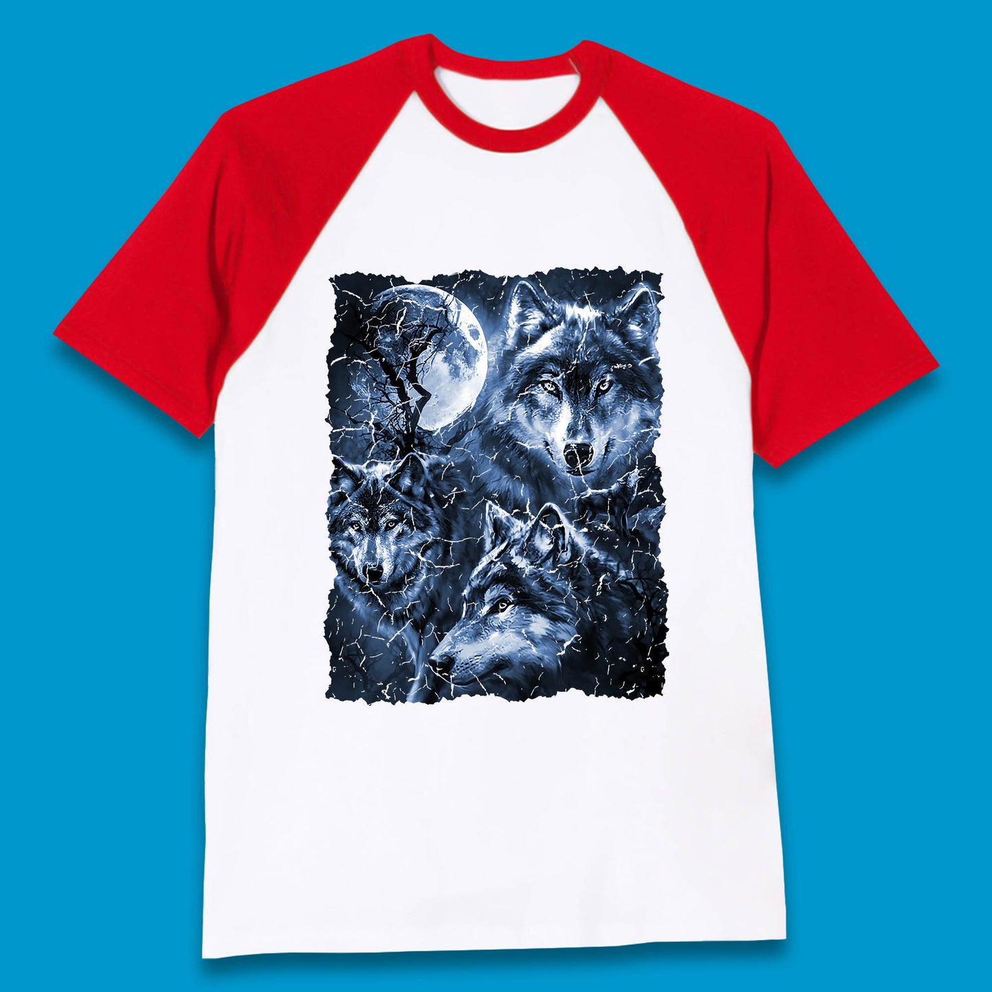 Wolf Family Howling 3 Wolf Moon Wild Free Wolves Three Gray Wolf Dog Animal The Mountain Baseball T Shirt