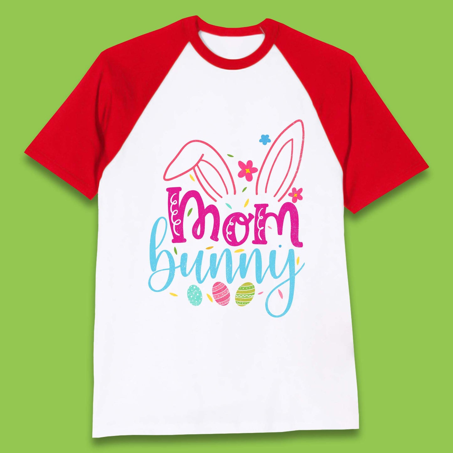 Mom Bunny Baseball T-Shirt
