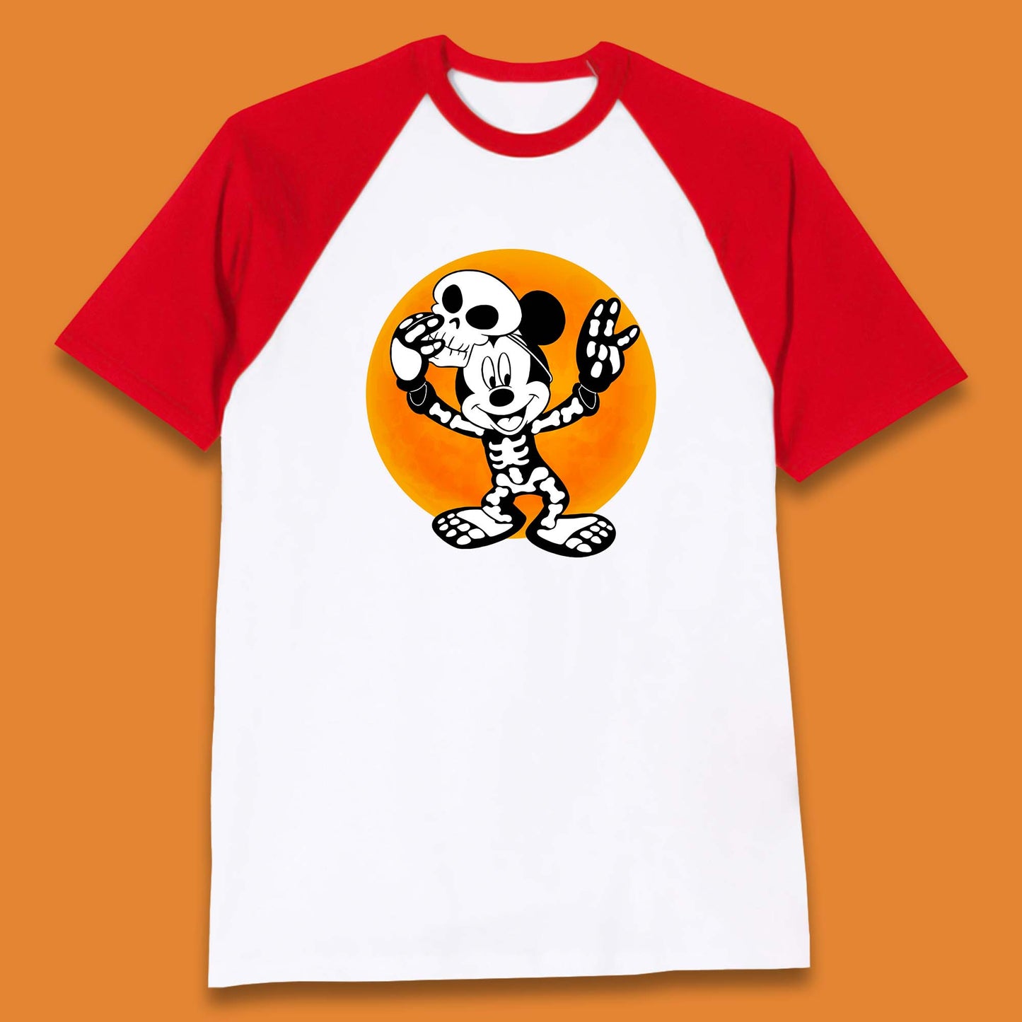 Disney Halloween Mickey Mouse Skelton Costume Disney World Horror Scary Disneyland Trip Baseball T Shirt