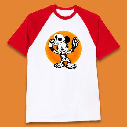 Disney Halloween Mickey Mouse Skelton Costume Disney World Horror Scary Disneyland Trip Baseball T Shirt