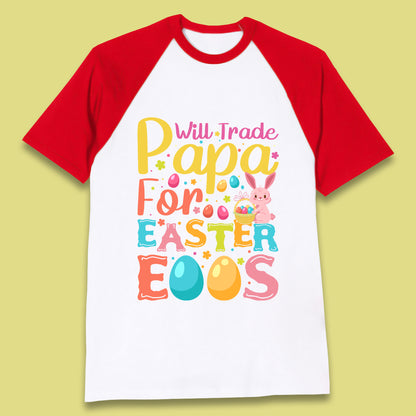 Papa For Easter Eggs Baseball T-Shirt