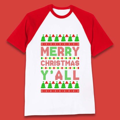 Merry Christmas Y'All Baseball T-Shirt