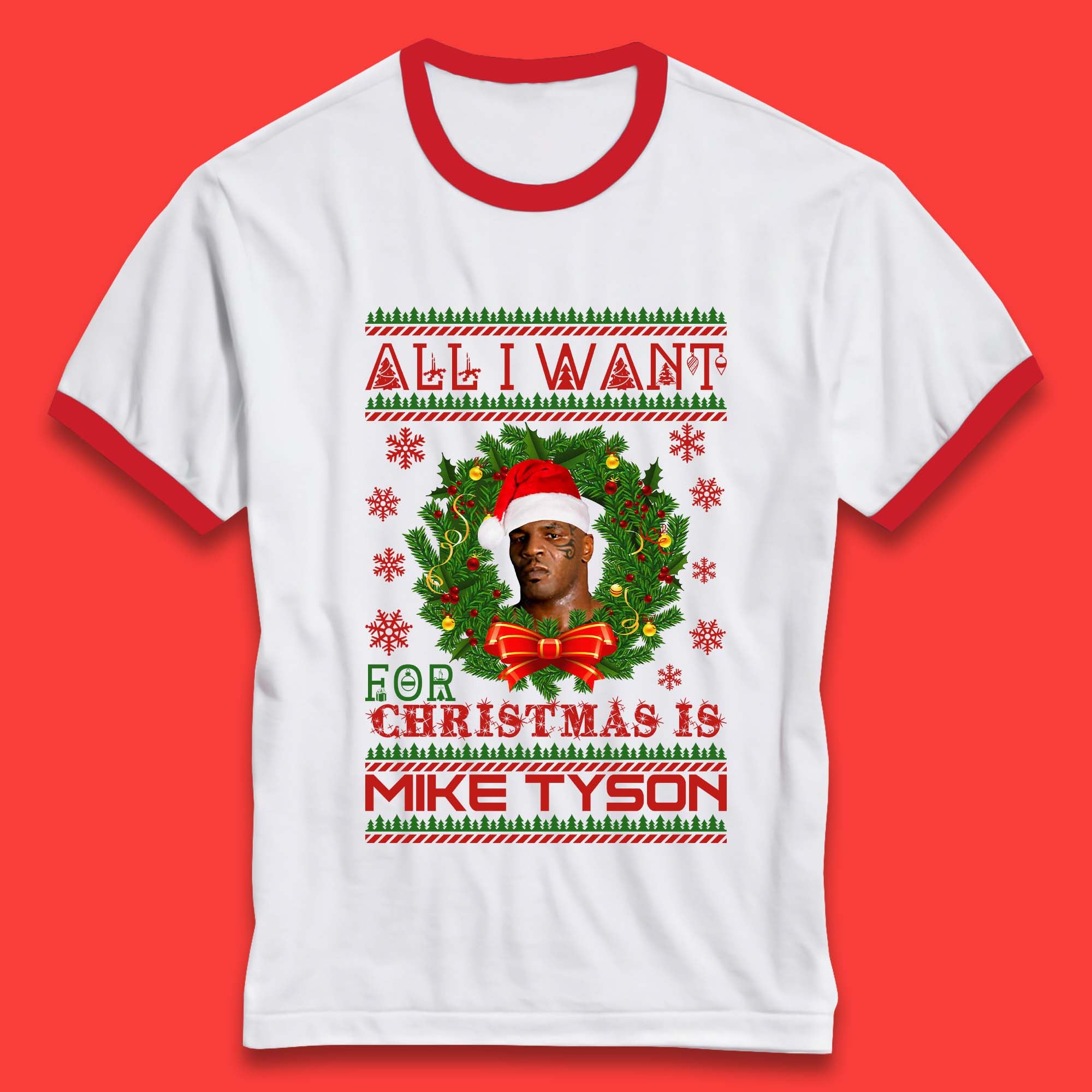 Mike Tyson Christmas Ringer T-Shirt