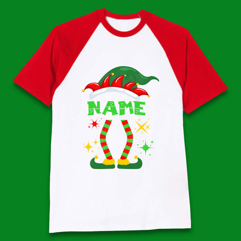 Personalised Elf Christmas Baseball T-Shirt