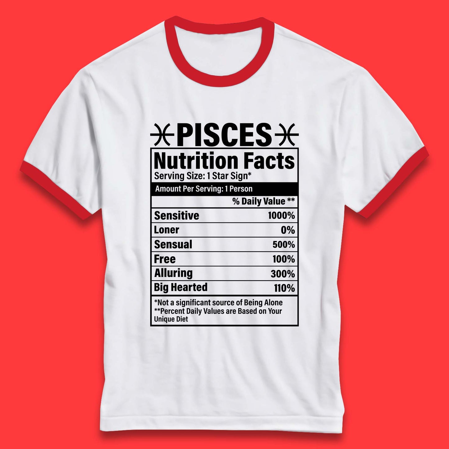 Pisces Nutrition Facts Ringer T-Shirt