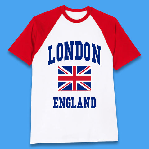London England Flag Great Britain United Kingdom Uk Union Jack Souvenir British Flag Baseball T Shirt