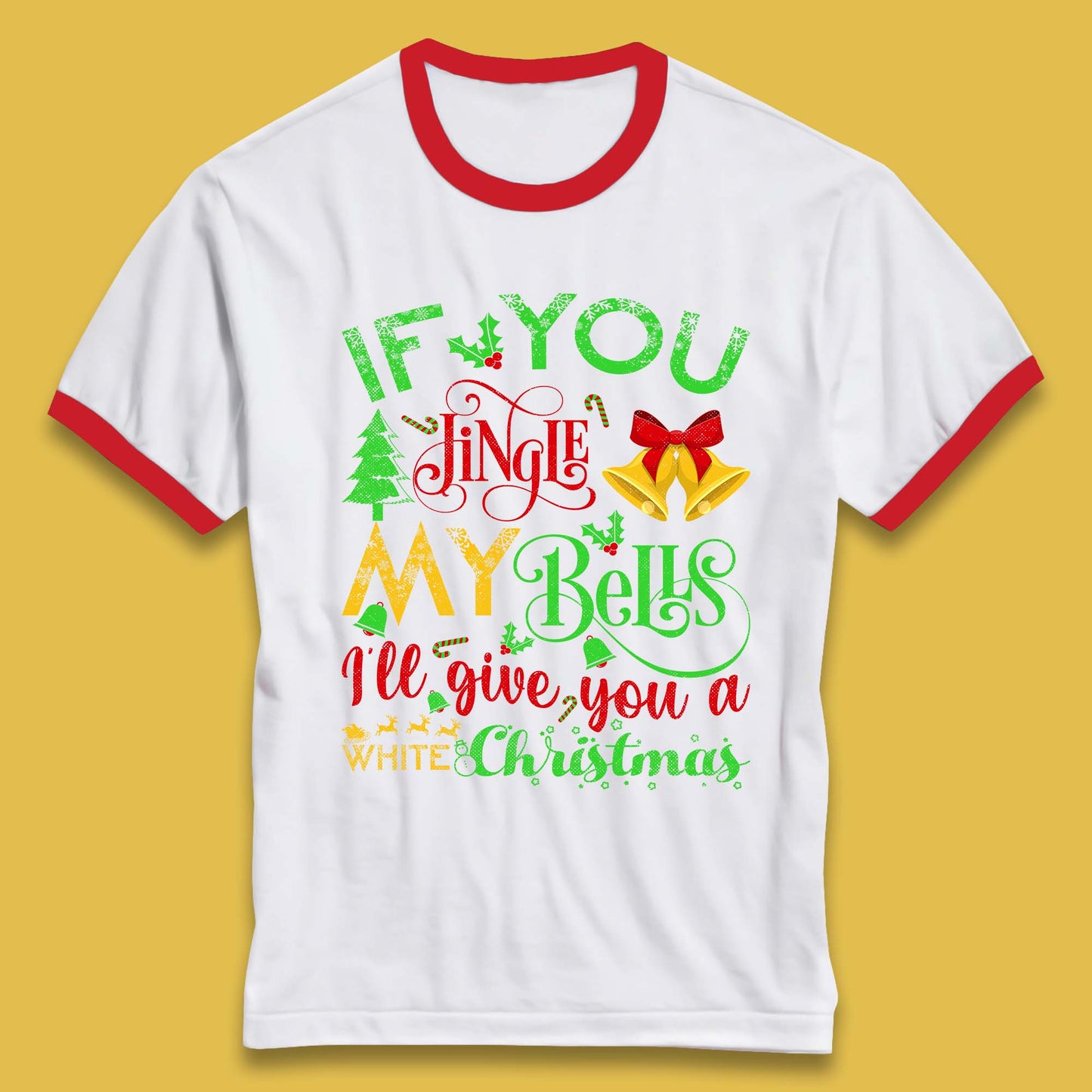 jingle bells funny ringer t shirt