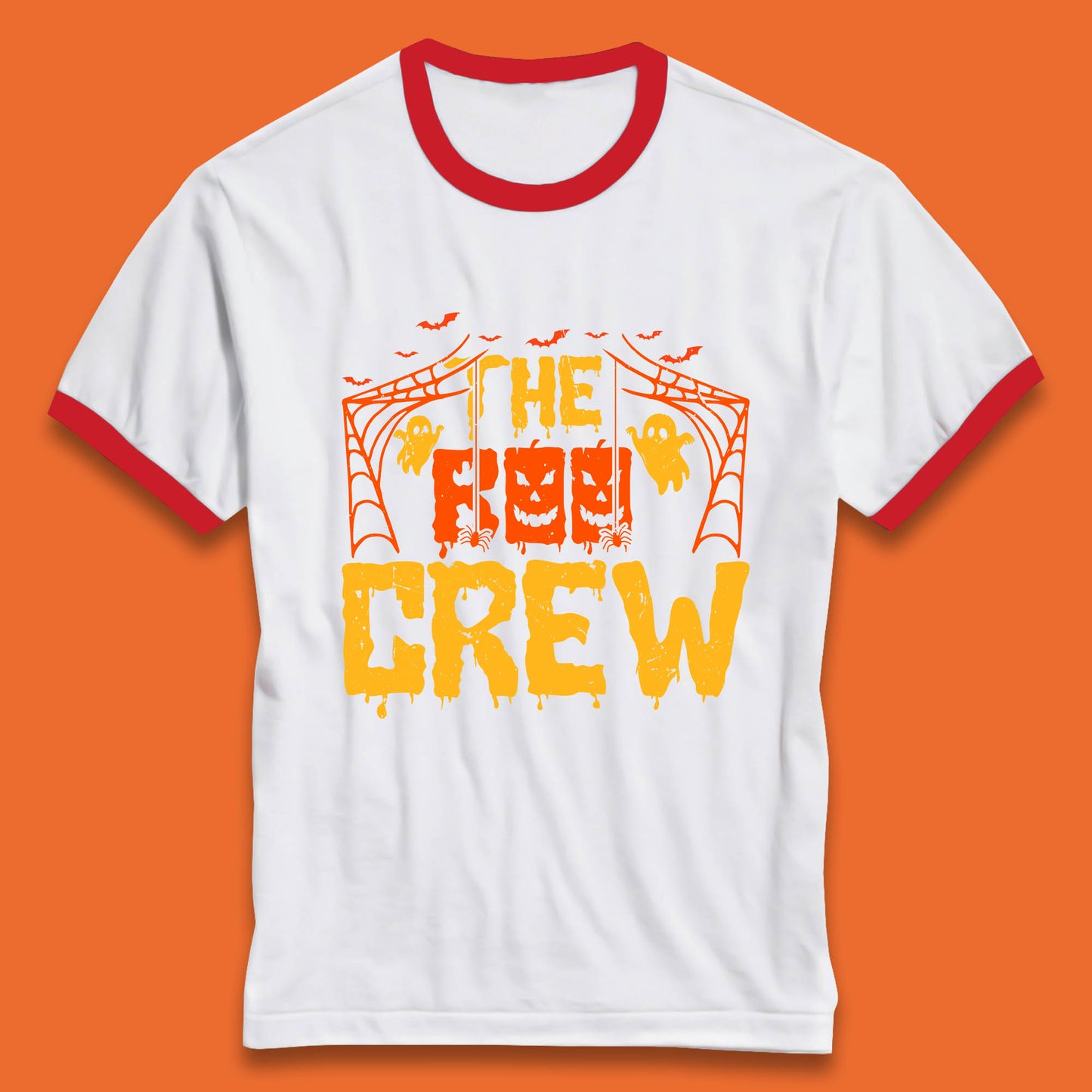 The Boo Crew Halloween Horror Spooky Boo Squad Matching Halloween Costume Ringer T Shirt