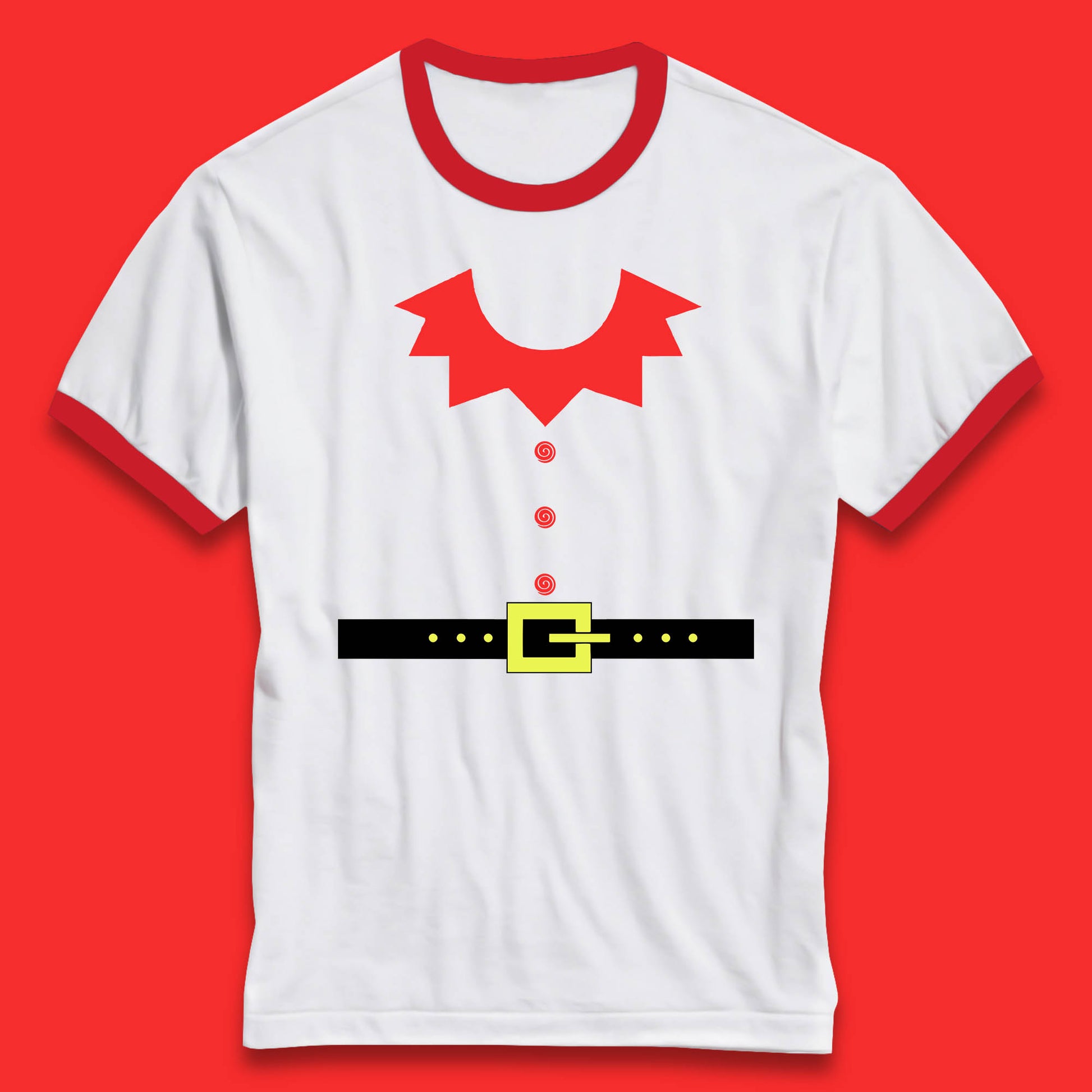 christmas elf costume ringer t shirt