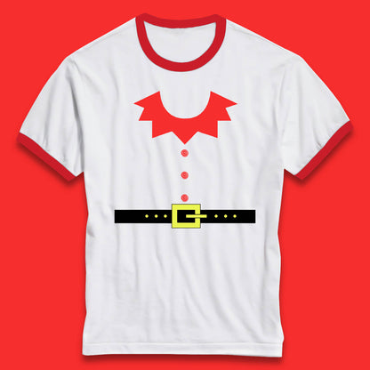 christmas elf costume ringer t shirt