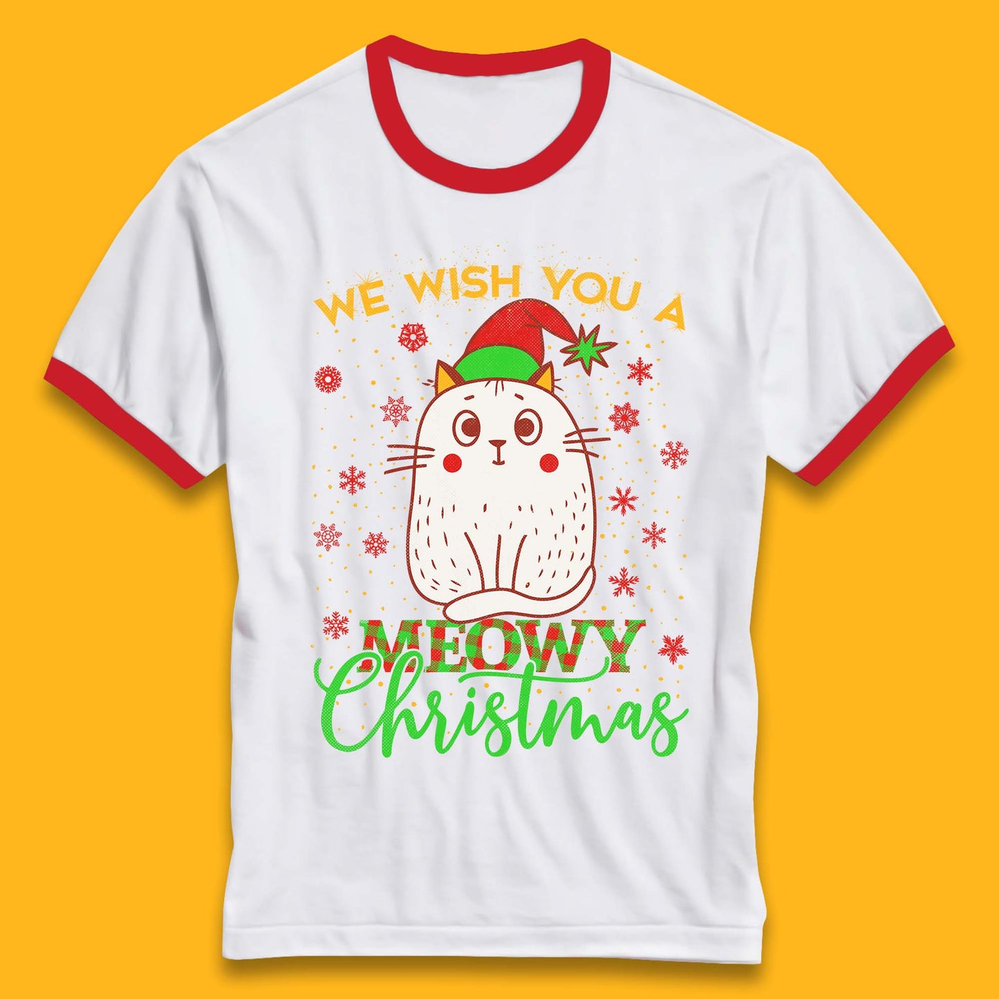 Meowy Christmas Ringer T-Shirt