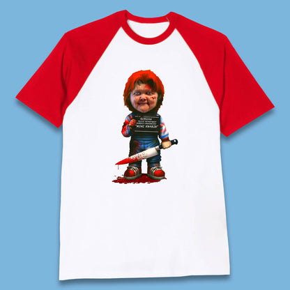 Chucky Mug Shot Russian Police Dept Hasbulla Magomedov Chucky Mini Khabib Inspired Halloween Horror Movie Good Guy Chucky Baseball T Shirt