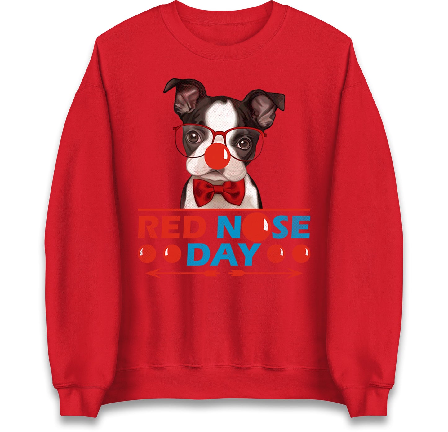 dog red nose day jumper