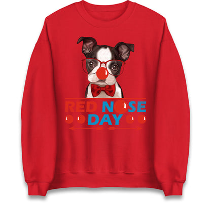 dog red nose day jumper