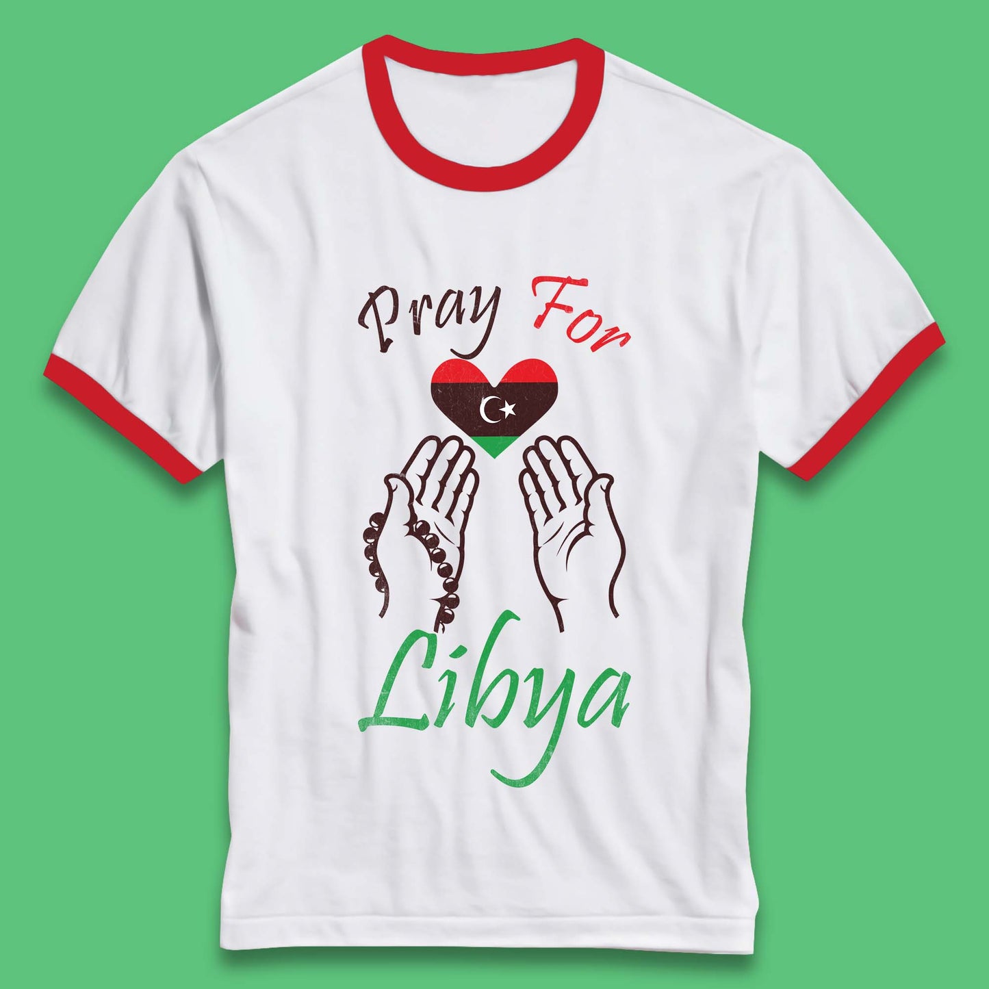 Pray For Libya Help Libya Flood Solidarity Stand With Libya Ringer T Shirt