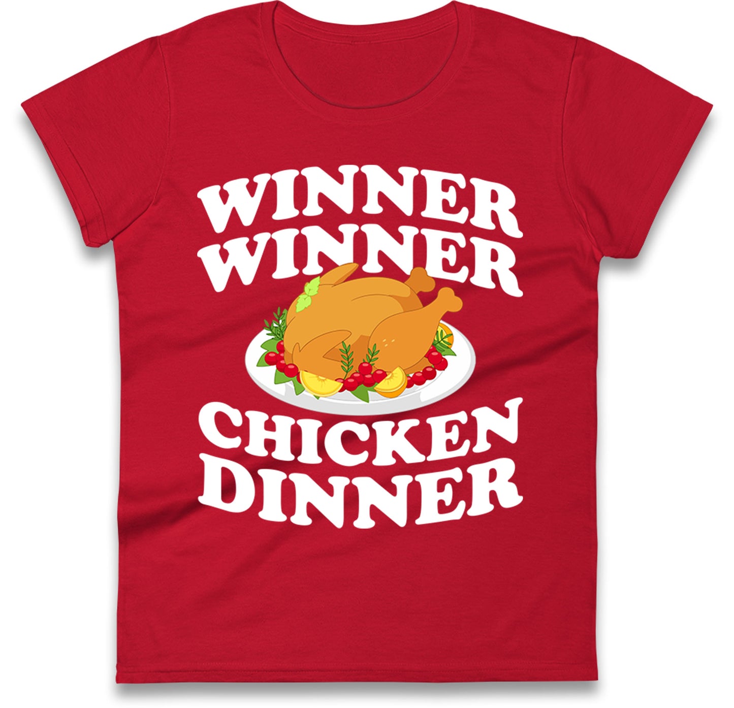 Chicken Dinner Pubg Ladies T-Shirt