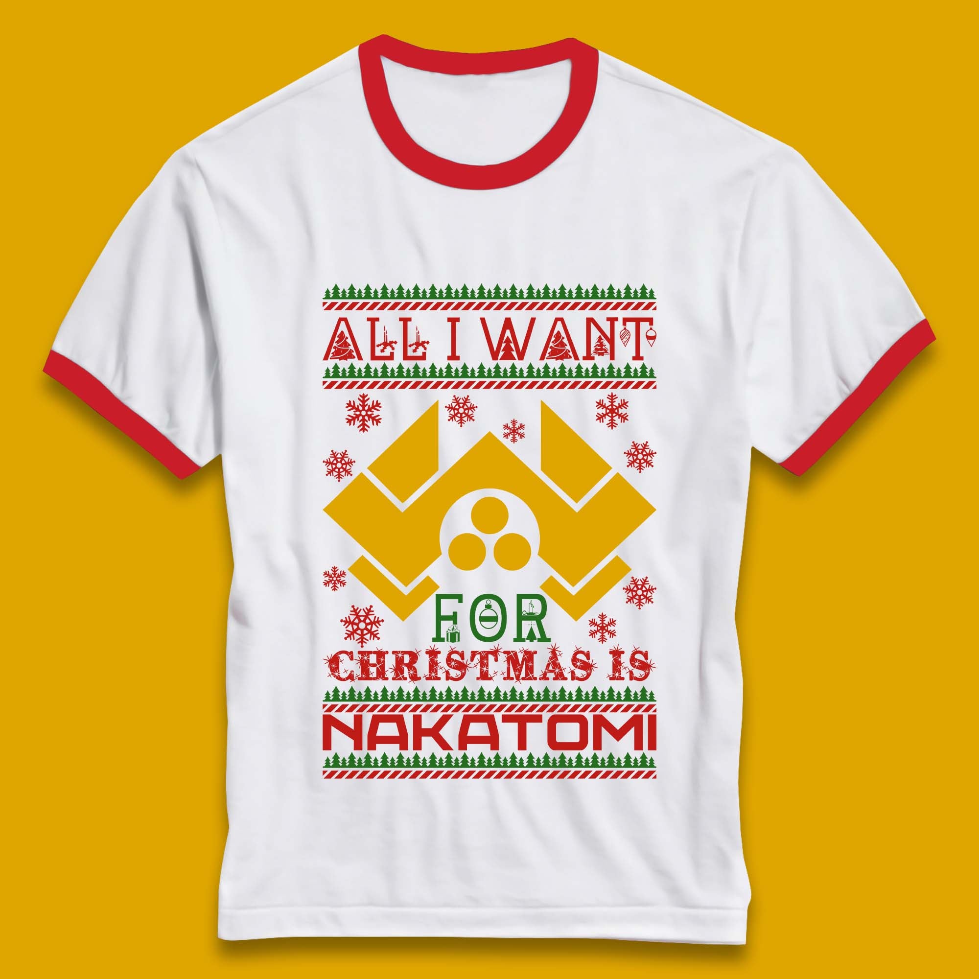 Want Nakatomi For Christmas Ringer T-Shirt