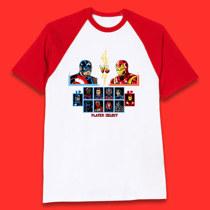 Captain America VS Iron Man Marvel Avengers Superheros Movie Character Panther Widow Thor Baseball T Shirt