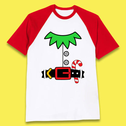 christmas elf costume baseball t shirt