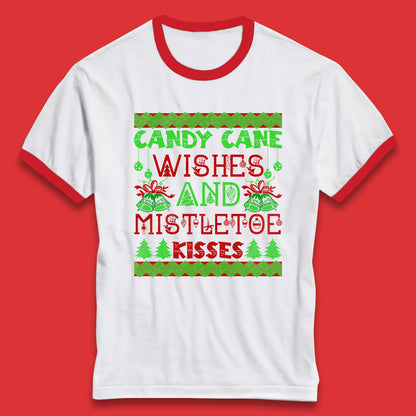 candy cane christmas ringer t shirt