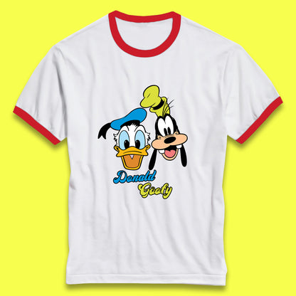 Disney Cartoon Characters Donald Duck And Pluto Goofy Face Disney World Trip Disney Vacation Ringer T Shirt
