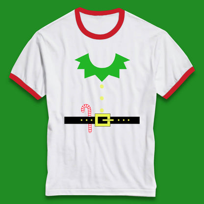 christmas elf costume christmas candy ringer t shirt