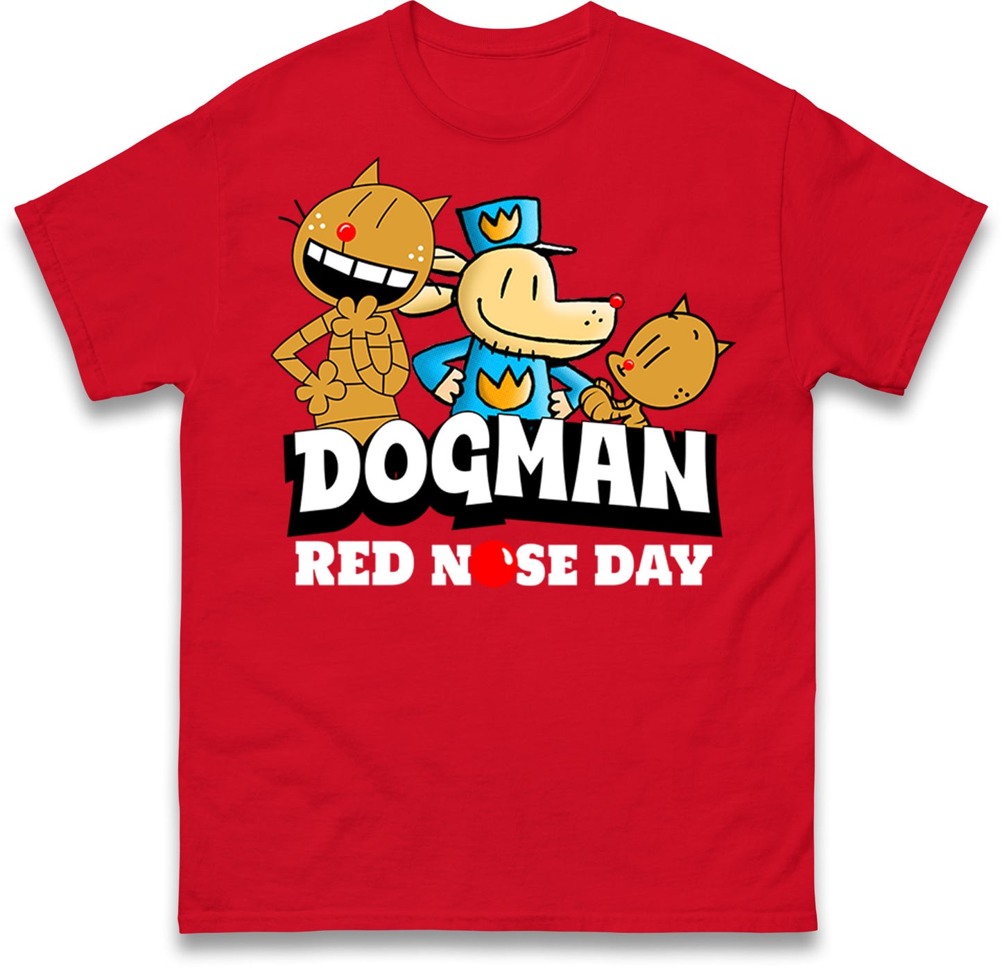 Dog Man Red Nose Day T Shirt