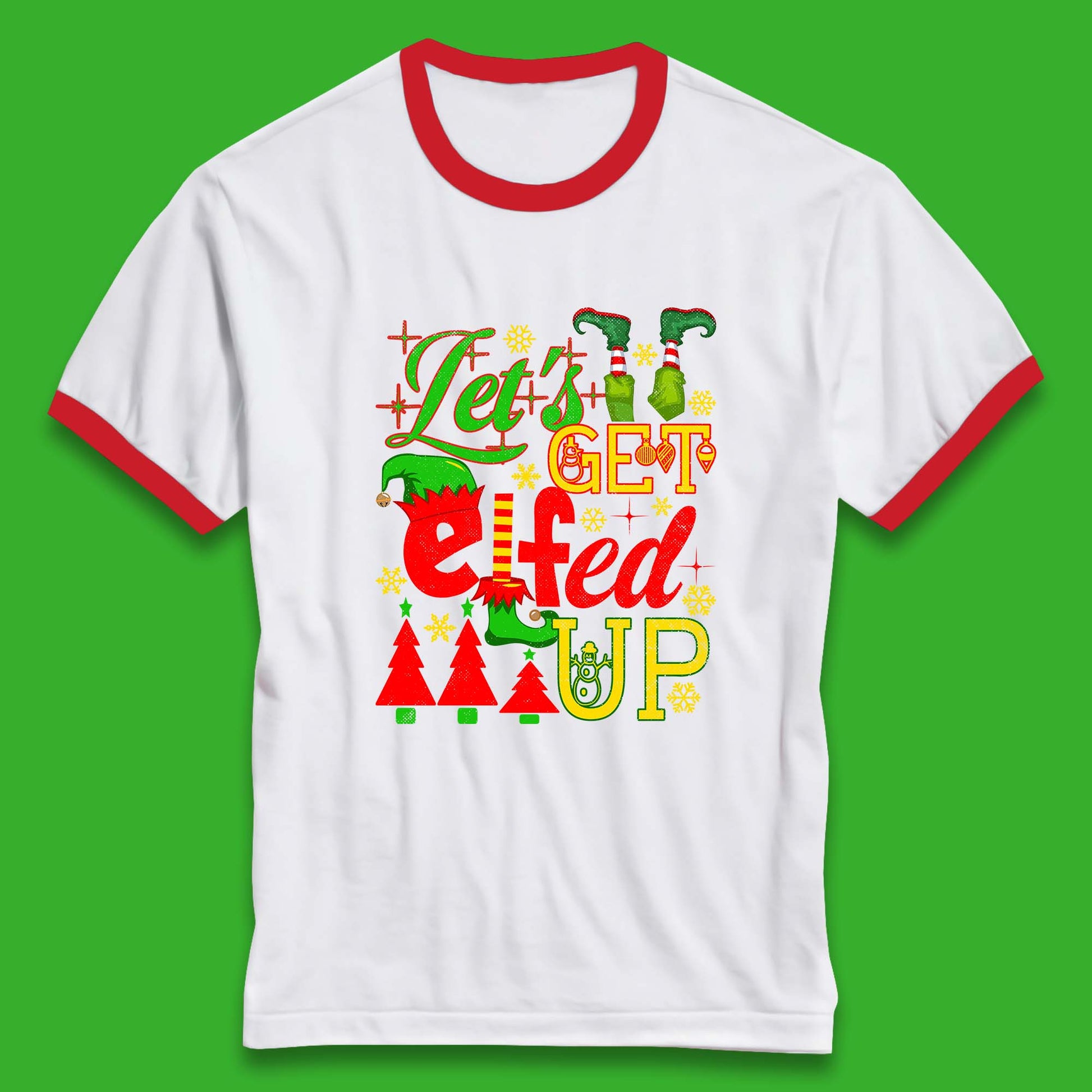 elf christmas ringer t shirt