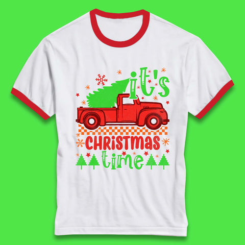 Christmas Truck Ringer T-Shirt
