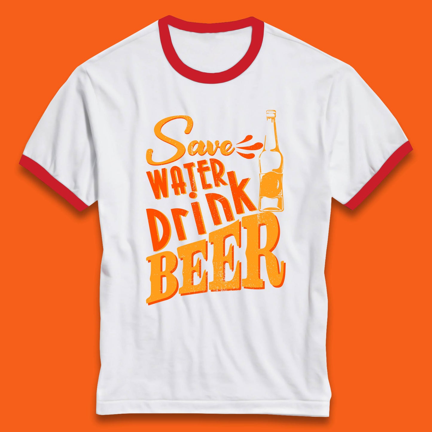 Save Water Drink Beer Halloween Horror Scary Beer Drinking Party Ringer T Shirt