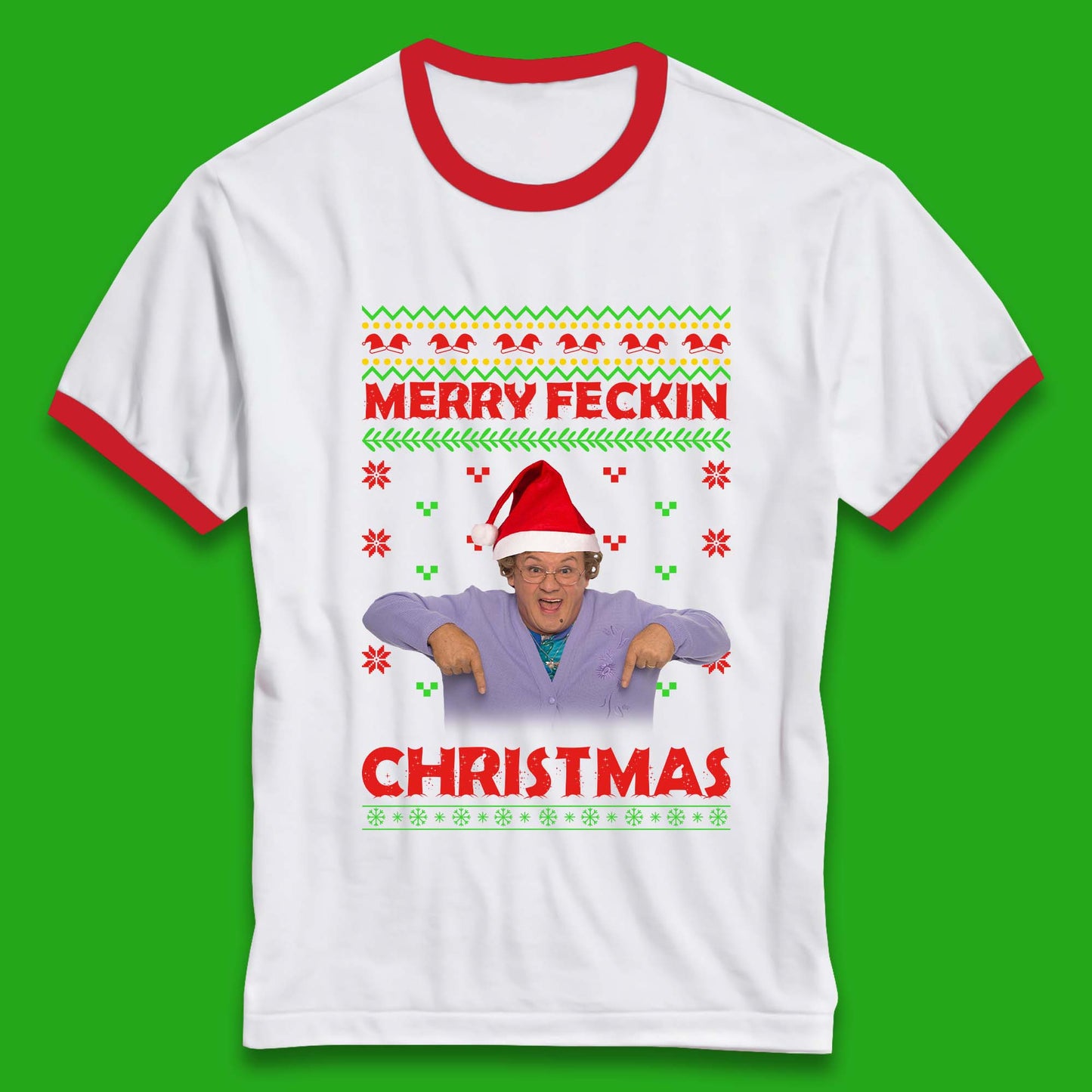 Merry Feckin Christmas Ringer T-Shirt