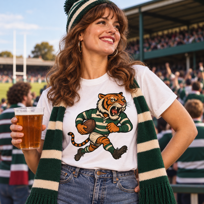Retro Leicester Tigers Rugby Union T Shirt 