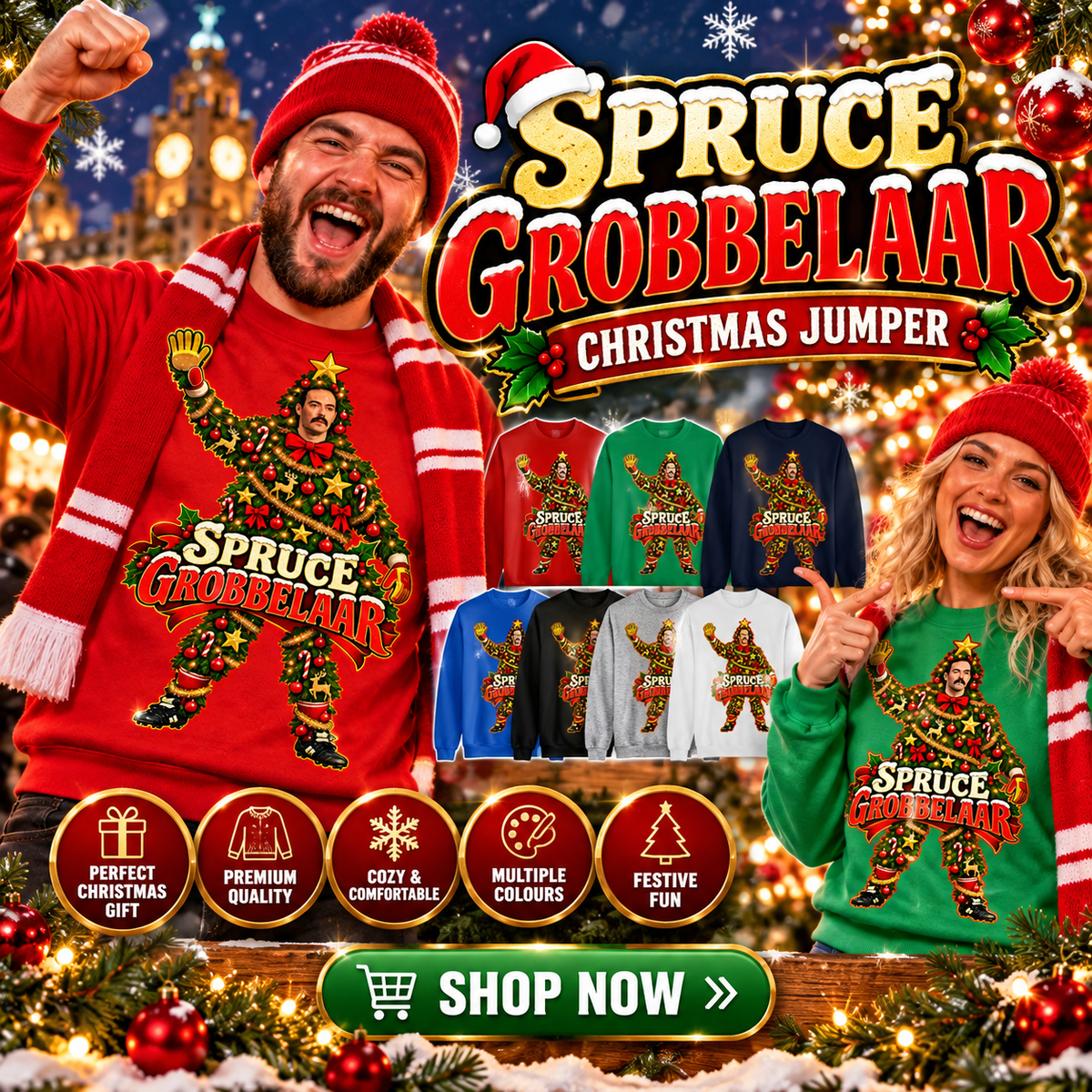 Retro Liverpool Christmas Jumper