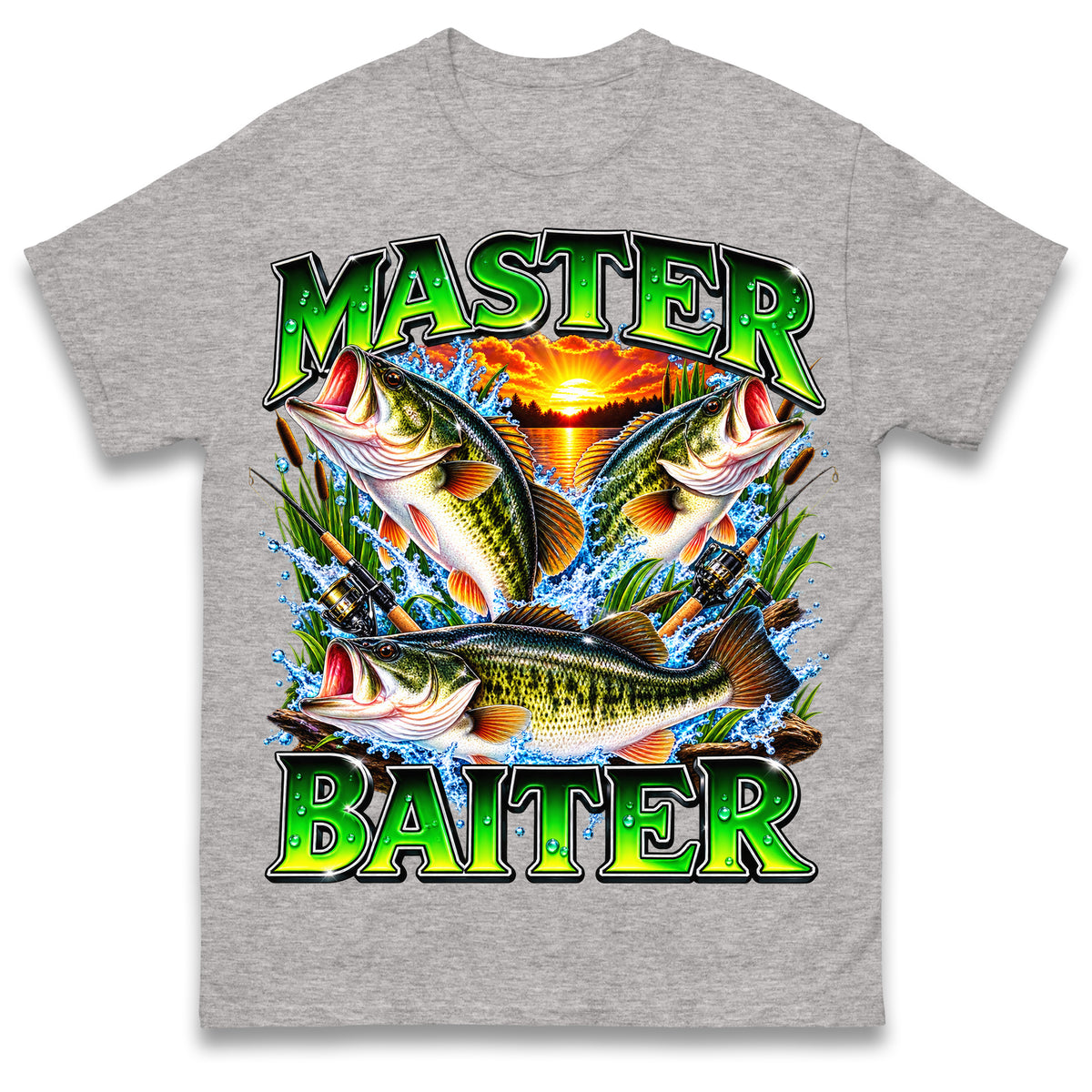 Master Baiter T Shirt Retro Sunset Fishing Funny Fisherman Gift